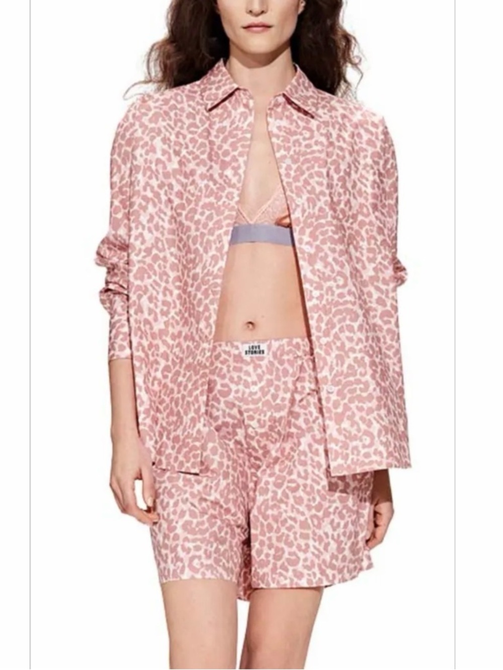 LOVE STORIES
Sylvester Organic Cotton Leopard Print Pyjama Top |
Pale Pink